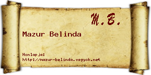 Mazur Belinda névjegykártya